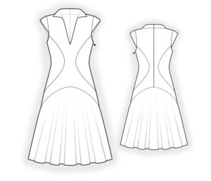 Lekala 4437 Dress Sewing Pattern Review and Line Drawing
