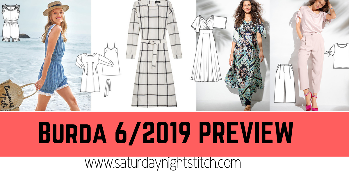 Burda 6/2019 line drawings