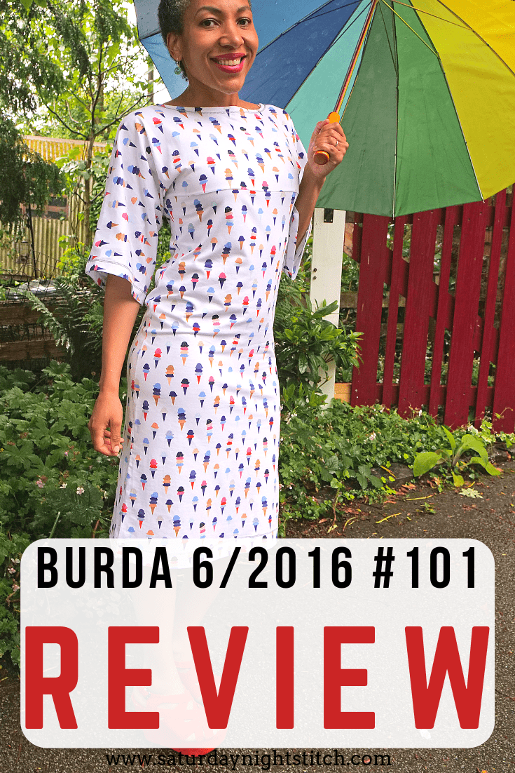 Sewing pattern review of Burda 6/2016 #101 jersy dress