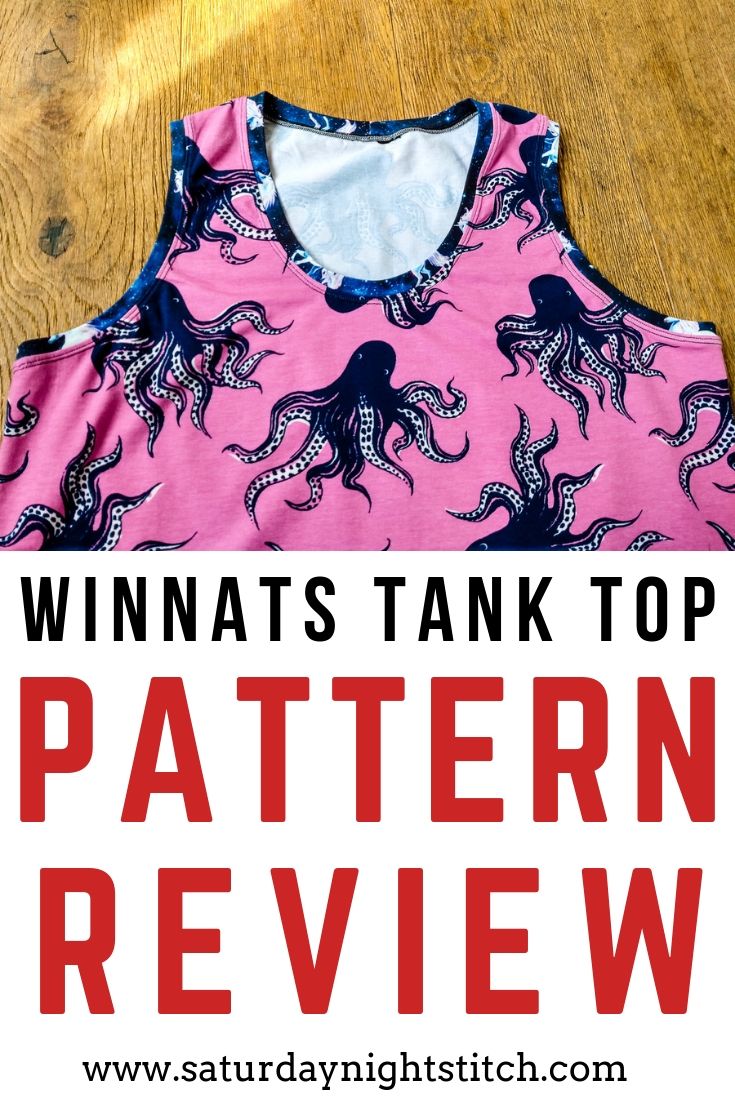 Winnats tank sewing pattern review from The Beginners Guide to Sewing book by Wendy Gardner. Sewed in Cotton and Steel Octopi Fabric.