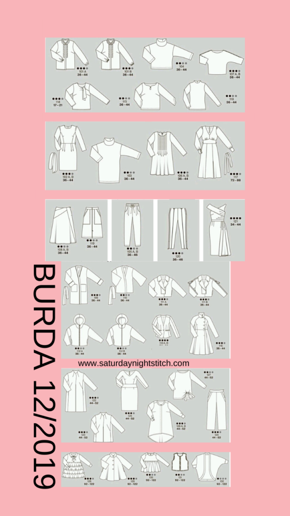 Burda 12/2019 Line Drawings