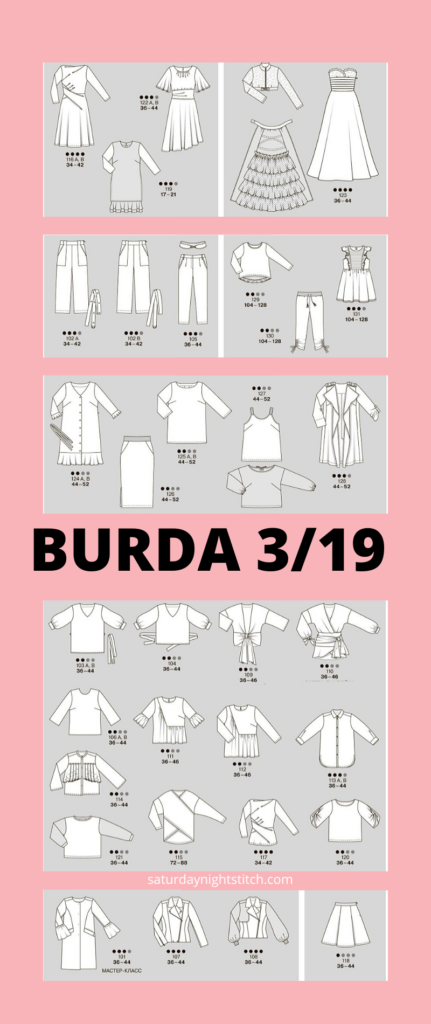 Burda 3/2019 Line Drawings