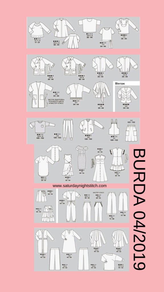Burda 4/2019 Line Drawings