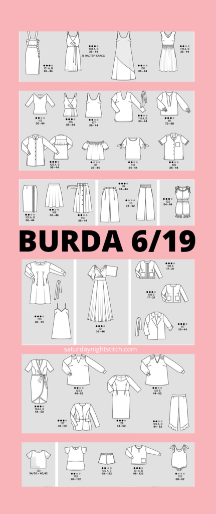 Burda 6/2019 Line Drawings