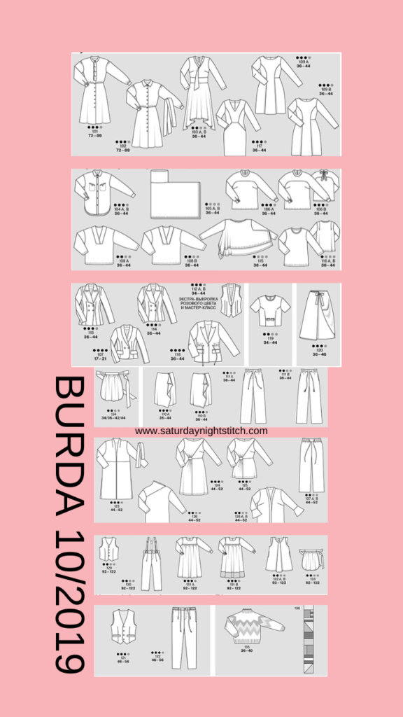 Burda 10/2019 Line Drawings