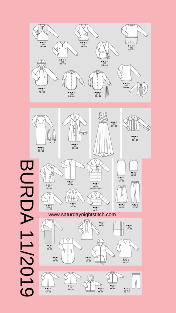 Burda 11/2019 Line Drawings