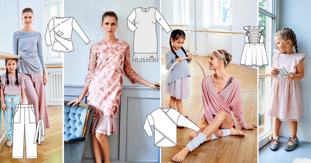 Burda 3/2019 Line drawings - Ballet inspired loungewear in perfect nudes and blush pinks.