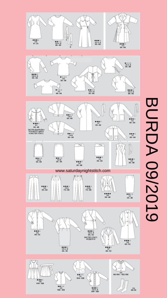 Burda 9/2019 Line Drawings