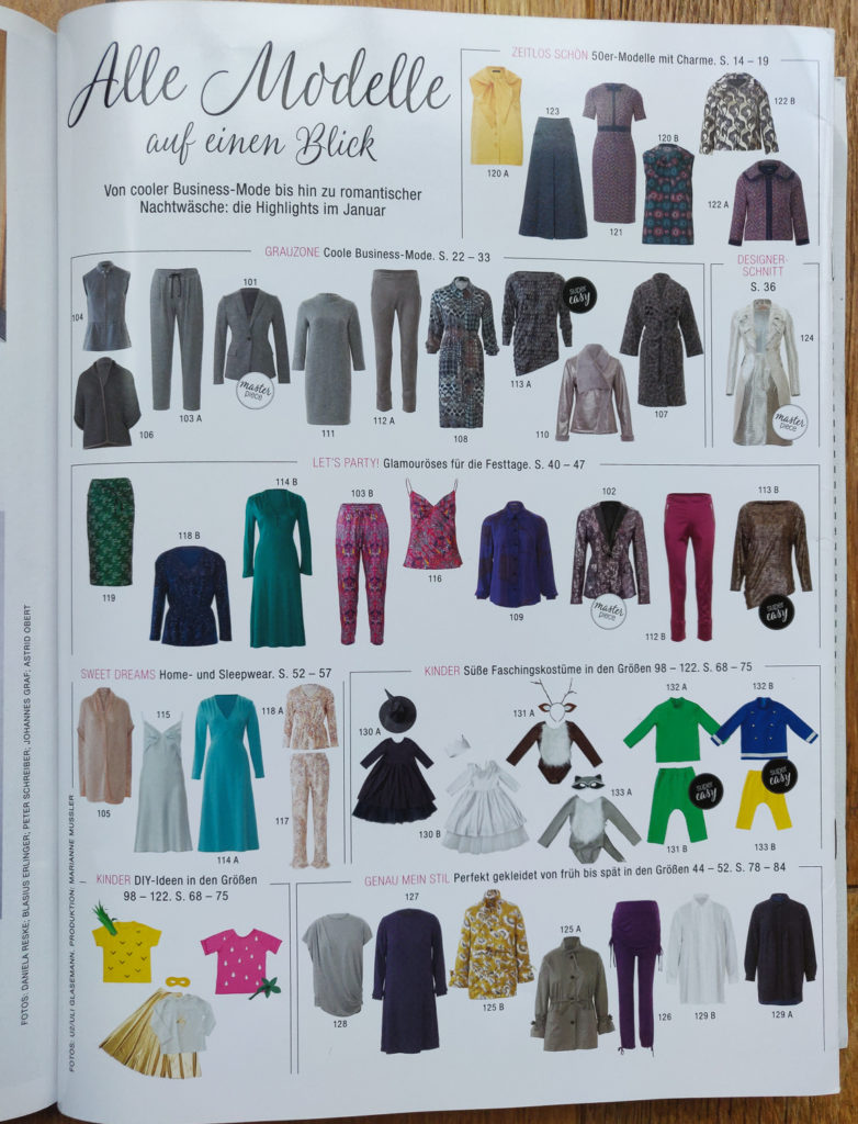 BURDA 01/2019 ALL STYLES AT A GLANCE