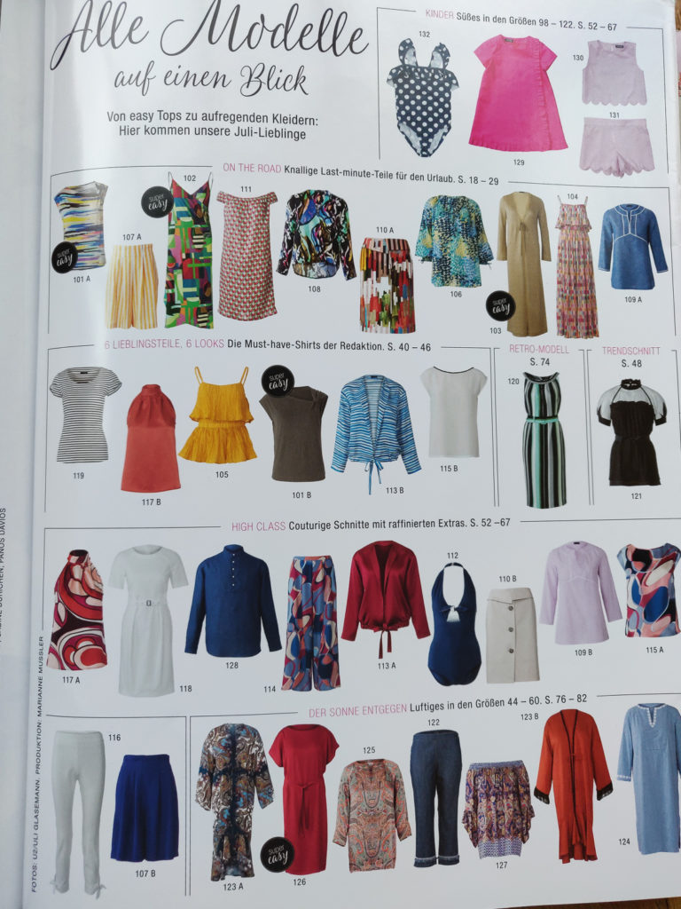 Burda 7/2019 ALL STYLES at a GLANCE