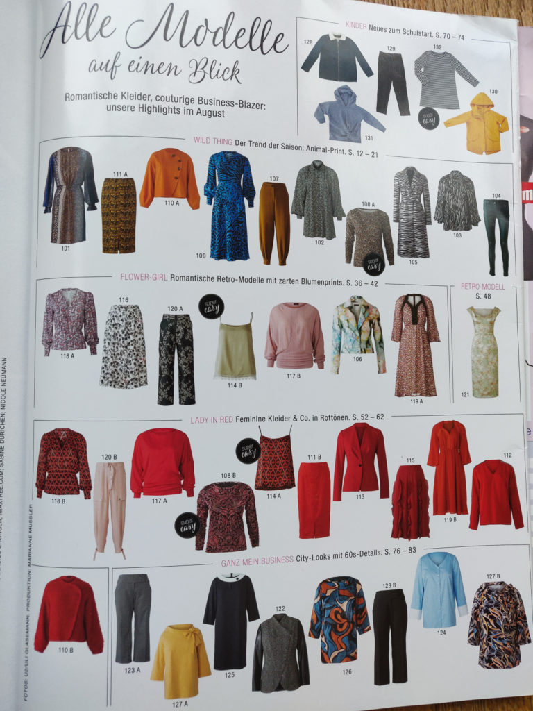 Burda 8/2019 ALL STYLES at a GLANCE