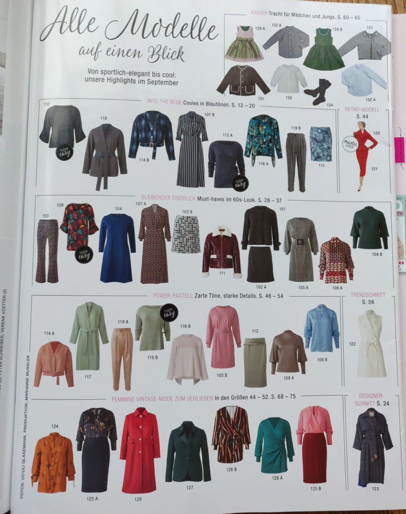 Burda 9/2019 ALL STYLES at a GLANCE