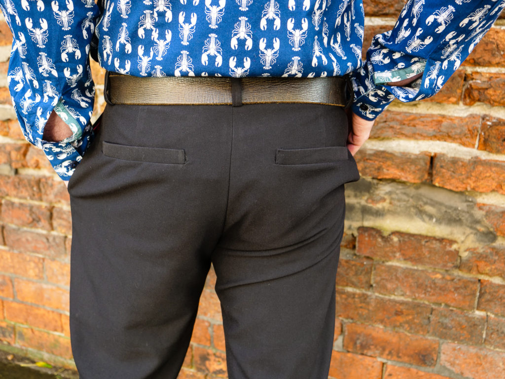 Burda B6873 Mens Sewing Pattern Review - Pattern has welt pockets at the back