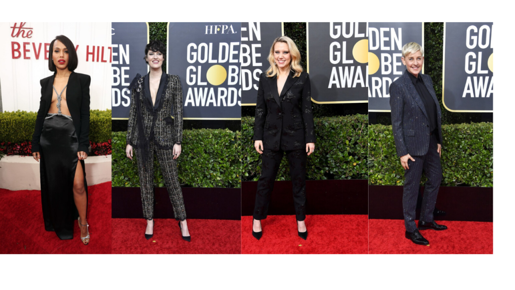 Female TUxes at The 2020 Golden Globes Red Carpet Looks.
