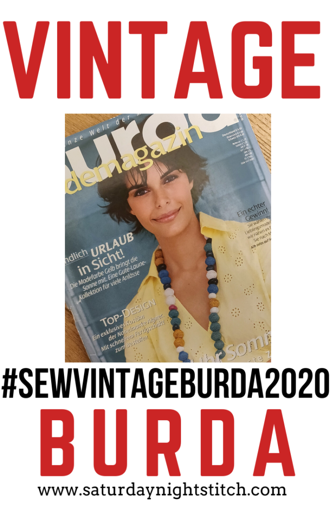 2020 Sewing Goal Number 1 is to sew using vintage BURDA sewing pattern magazines. Saturday Night Stitch Burda.