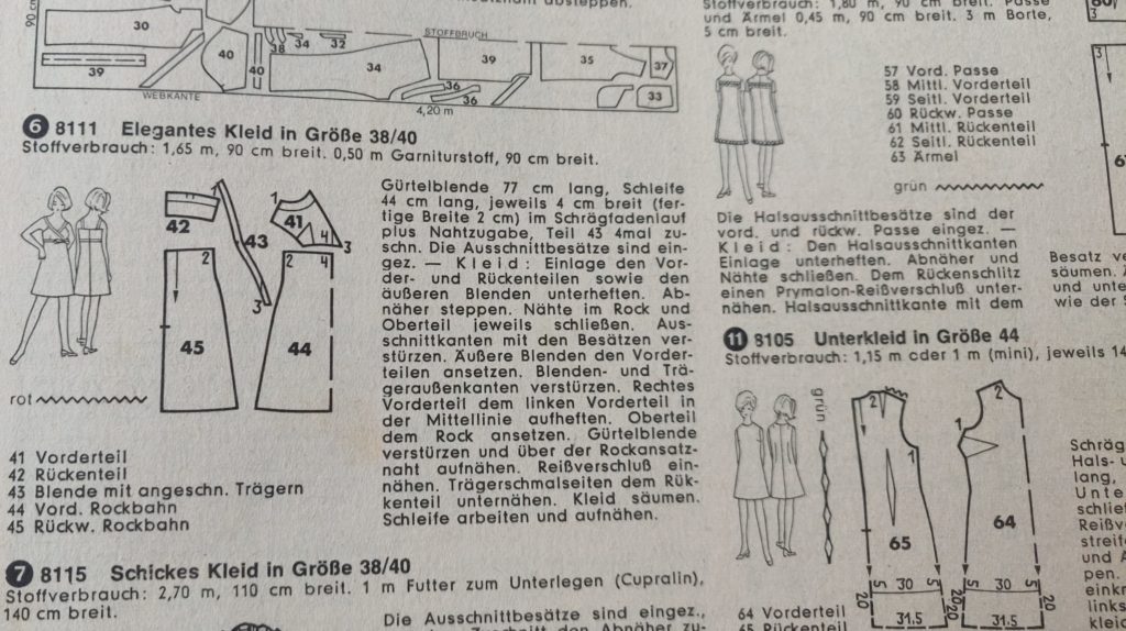 Burda 7/1969 - Sewing Instructions