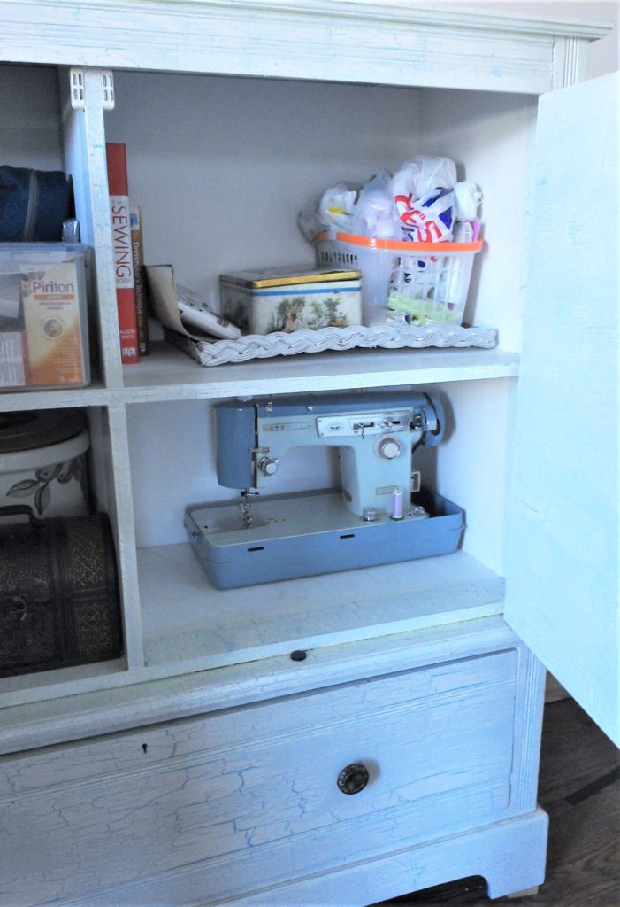 My super small sewing place - and idea for how to create a crafting space.