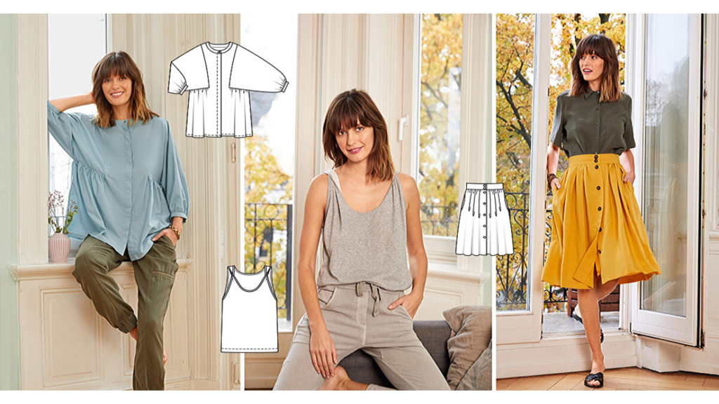 Burda 4/2020 Line Drawings - More feminine styles.