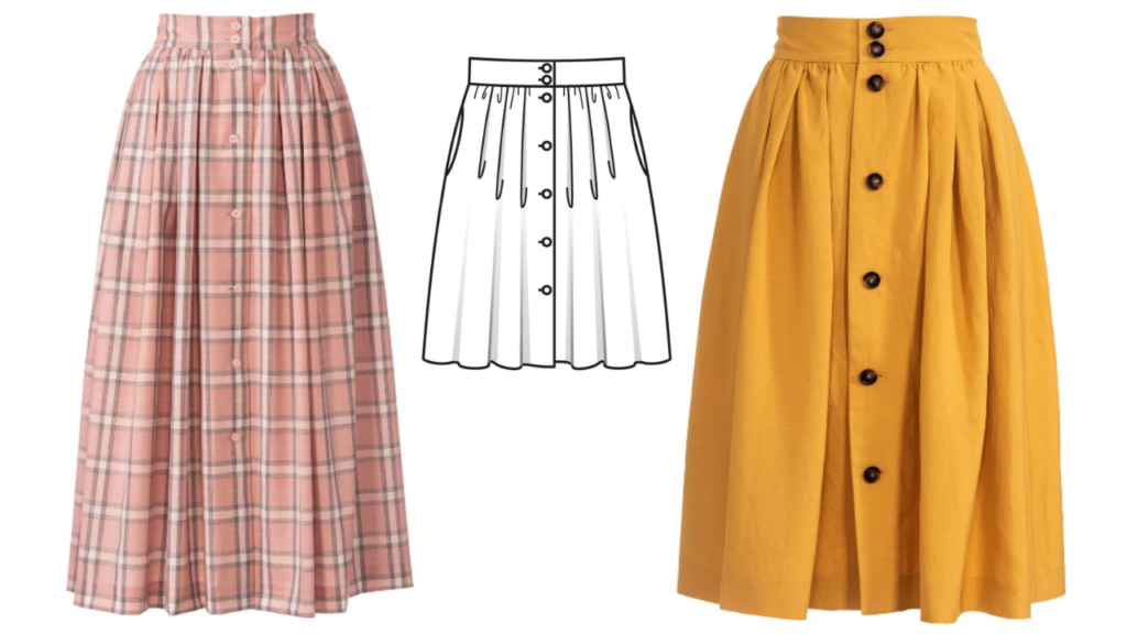 Burda 4/2020 Line Drawings - Ultra feminine styles. Basics Skirt