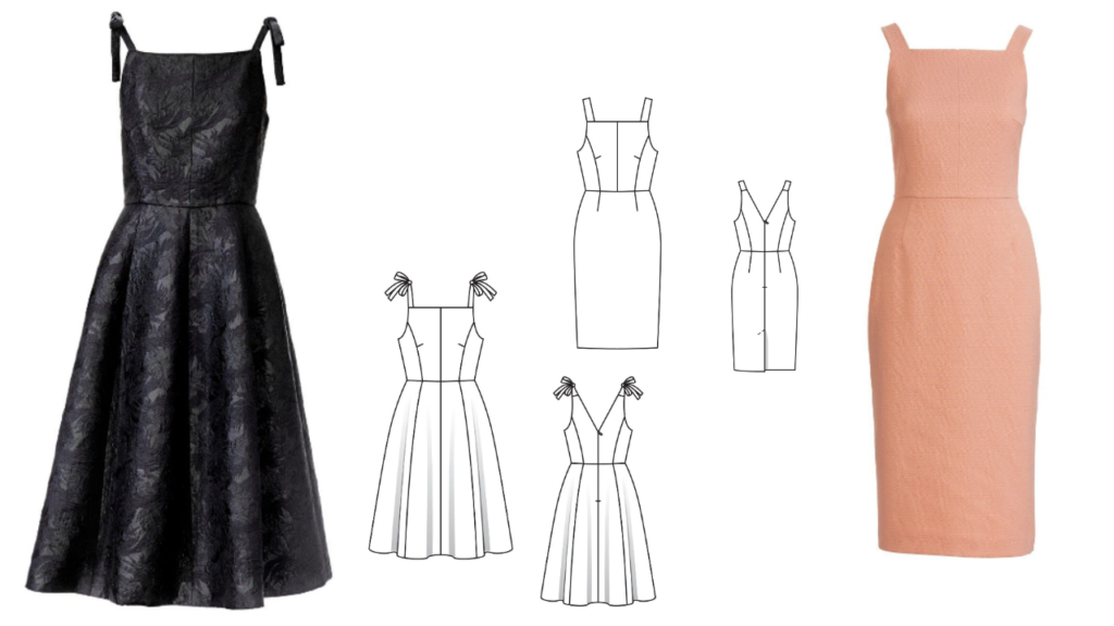 Burda 4/2020 Line Drawings - Ultra feminine styles. Classic Dress.