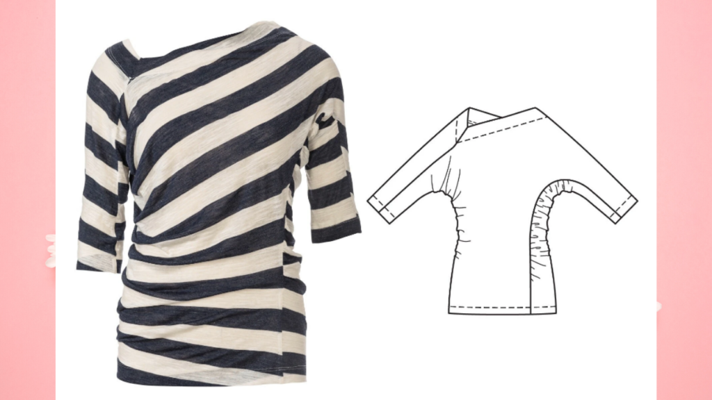 Burda 4/2020 Line Drawings - Ultra feminine styles. Twisted drape top.