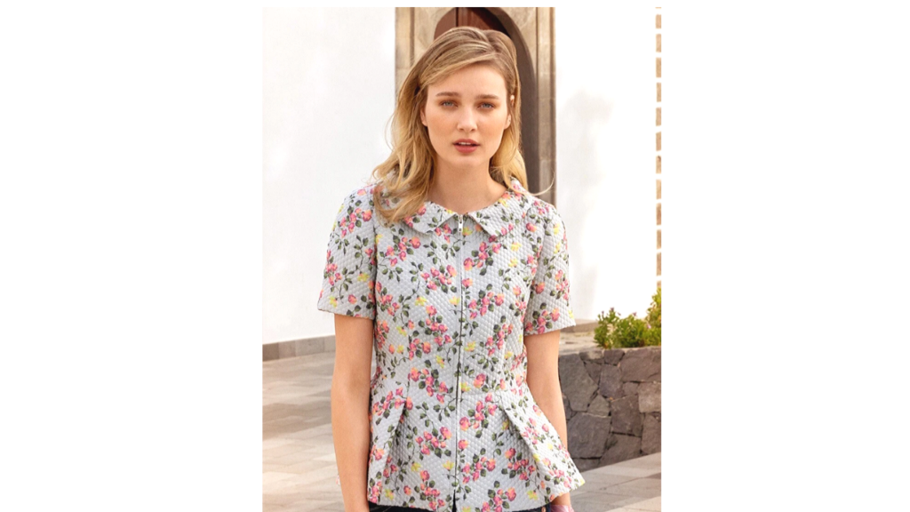  BURDA 5/2020 Preview Line Drawings - Peplum floral sewing pattern.