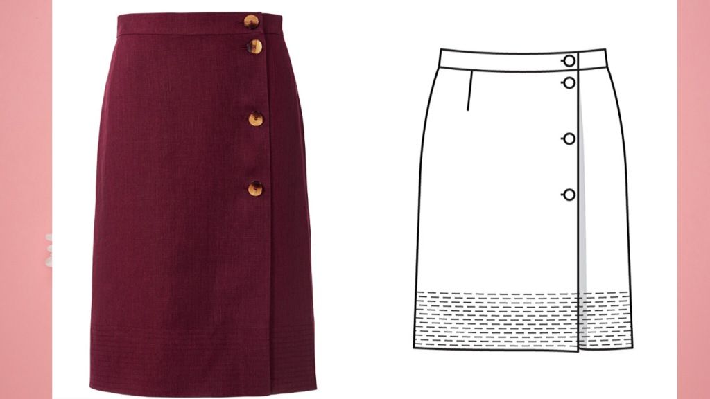 Burda 5/2020 Preview & Line Drawings - Wrapover skirt
