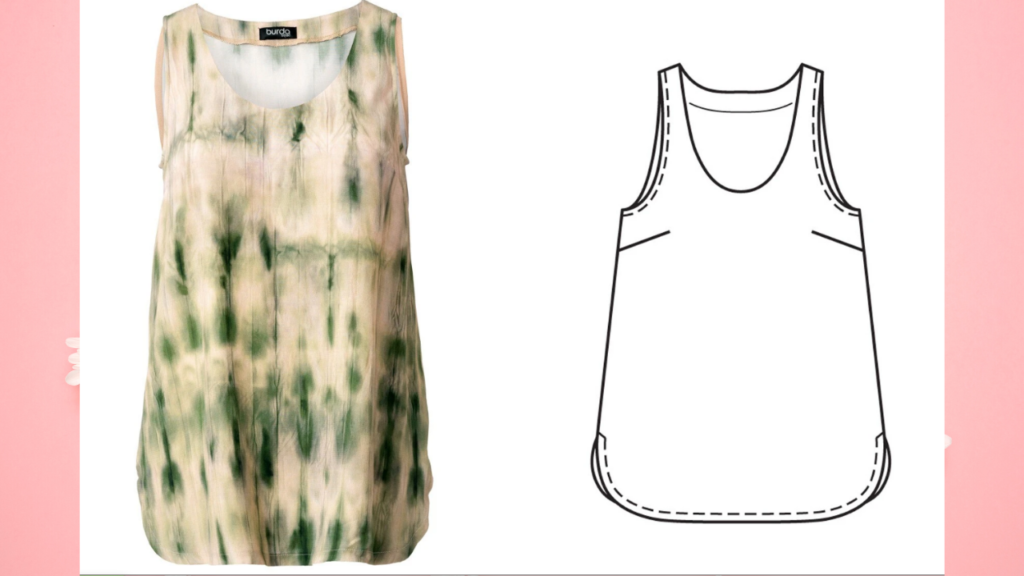 Burda 6/2020 Line Drawings - Tie and die tank top