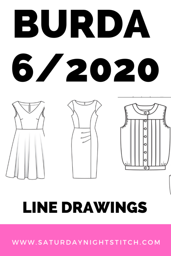 Burda 6/2020 All the line drawings