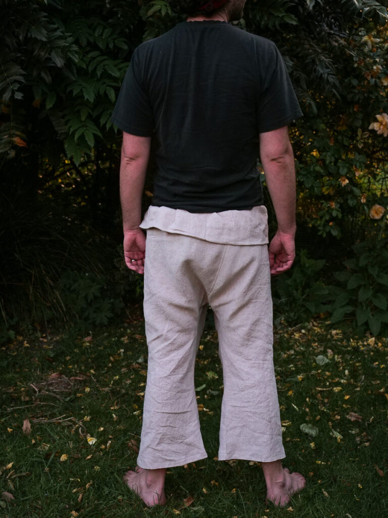 Sew House Seven The Nehalem Pant in Camel Linen sewn for my husband. - Back view