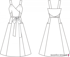 PatternEasy Retro Summer Wrap Dress Review - Pattern Easy Russian Sewing Patterns Line Drawings