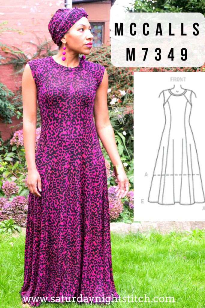 McCalls M7349 Sewing Pattern Review - Lady McElroy jersey fabric.. A great DIY maxi dress sewing project.