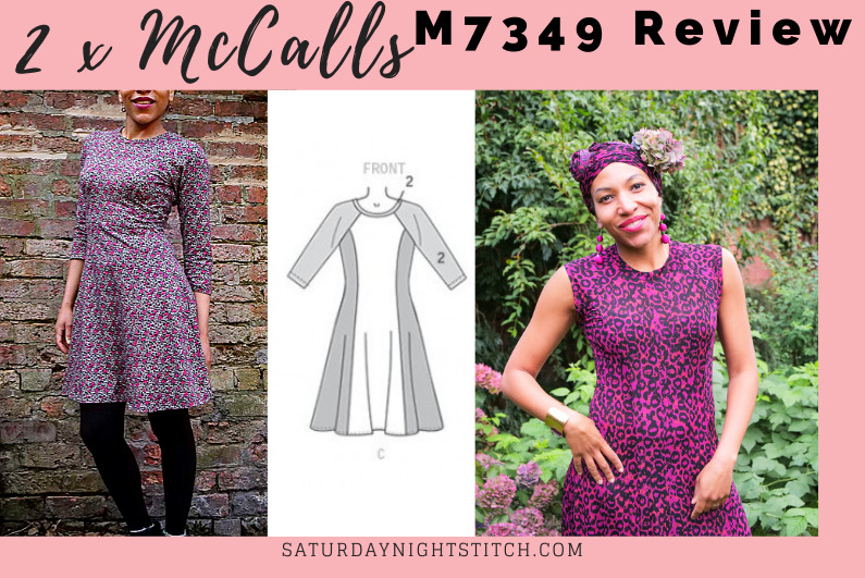 McCalls M7349 Sewing Pattern Review - DIY Animal Print Dress x2