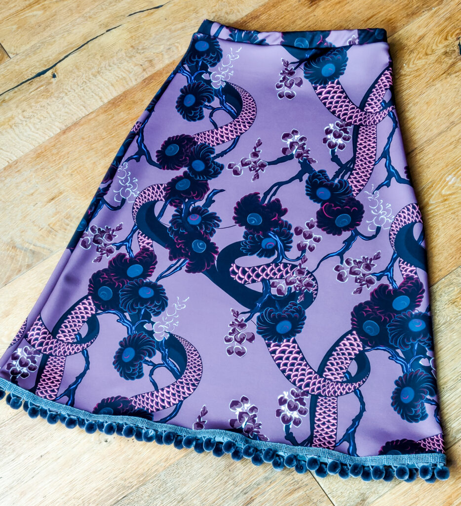 DIY Scuba Skirt - How to sew a scuba skirt - Lady McElroy Lotus Charm Fabric