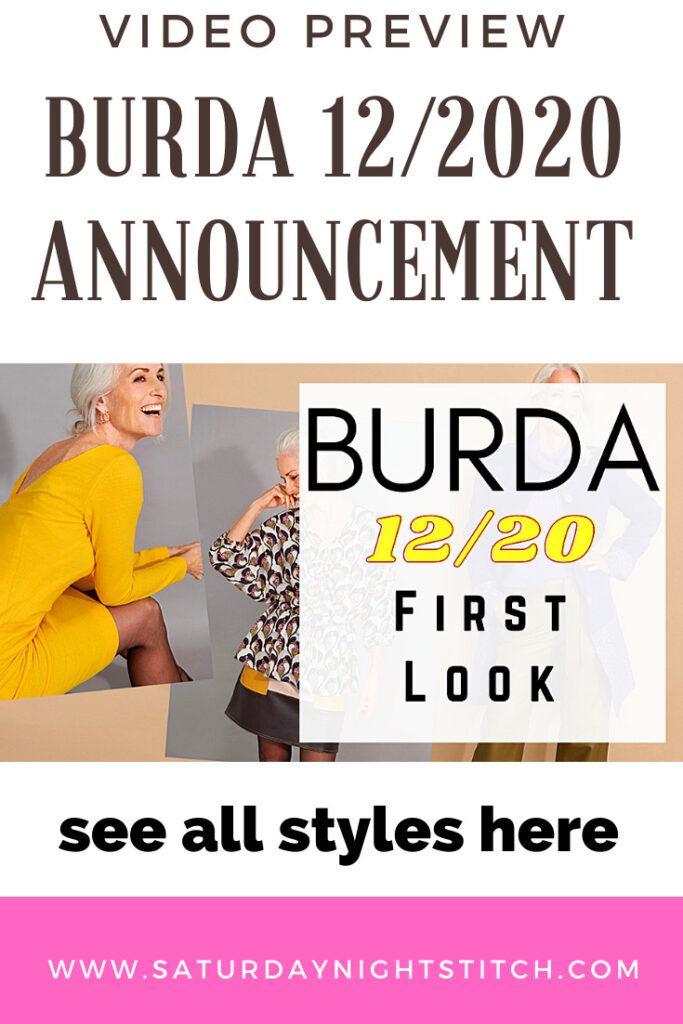 Burda 12/2020 Firs Look Line Drawings - saturday night stitch