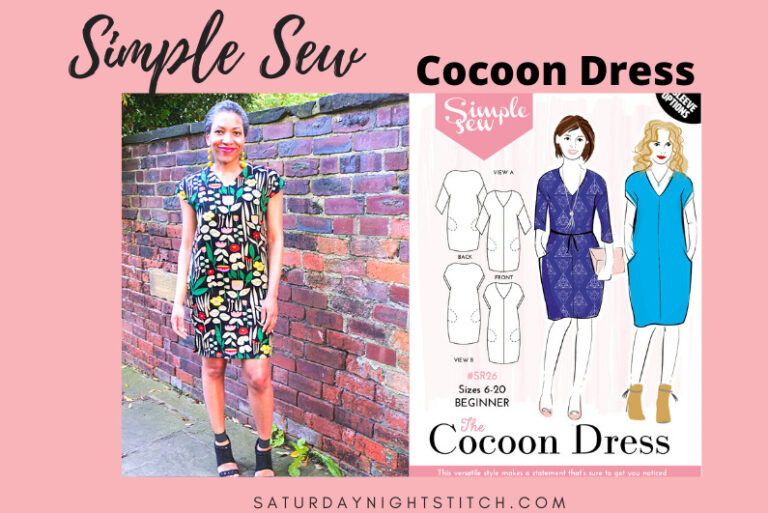 Cloud9 Fabrics Barkcloth Cocoon Dress DIY Sewing Project saturday