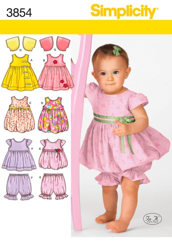 Kids Sewing - Simplicity 3854 Baby's Dress Sewing Pattern Review - saturday night stitch