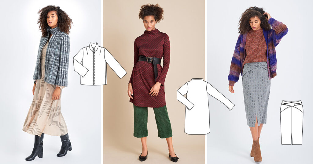 Burda 11/2020 Technical Drawings and Line Drawings - More simple winter looks