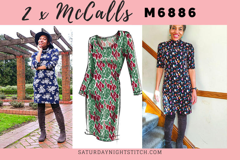 McCalls M6886 x2 - Best Knit Dress Sewing Pattern! - saturday night stitch