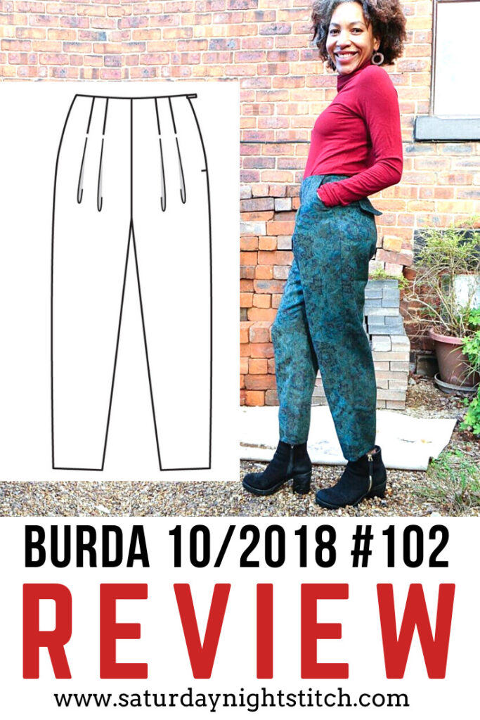 Burda 10/2018 #102 DIY Wool Trousers Sewing Pattern Review