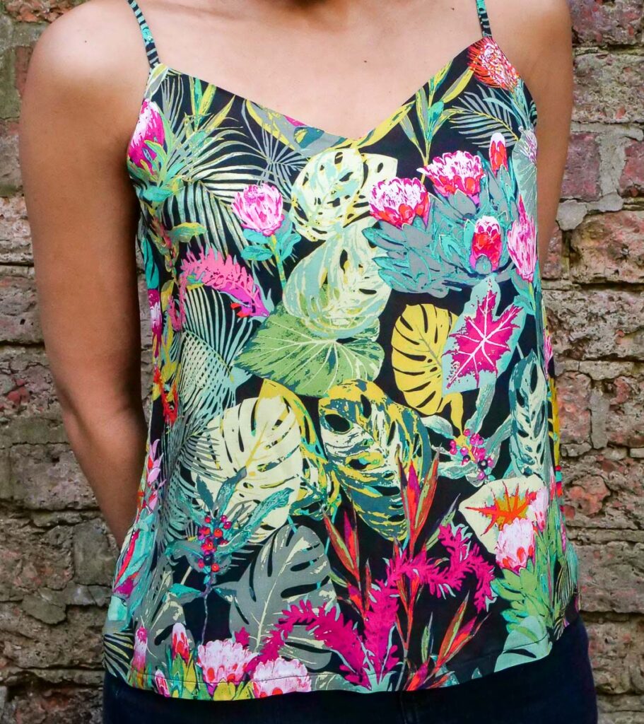 Grasser No. 595 Sewing Pattern Review | DIY Cami Sewing Project | Saturday Night Stitch - a sewing blog - tropical cami top