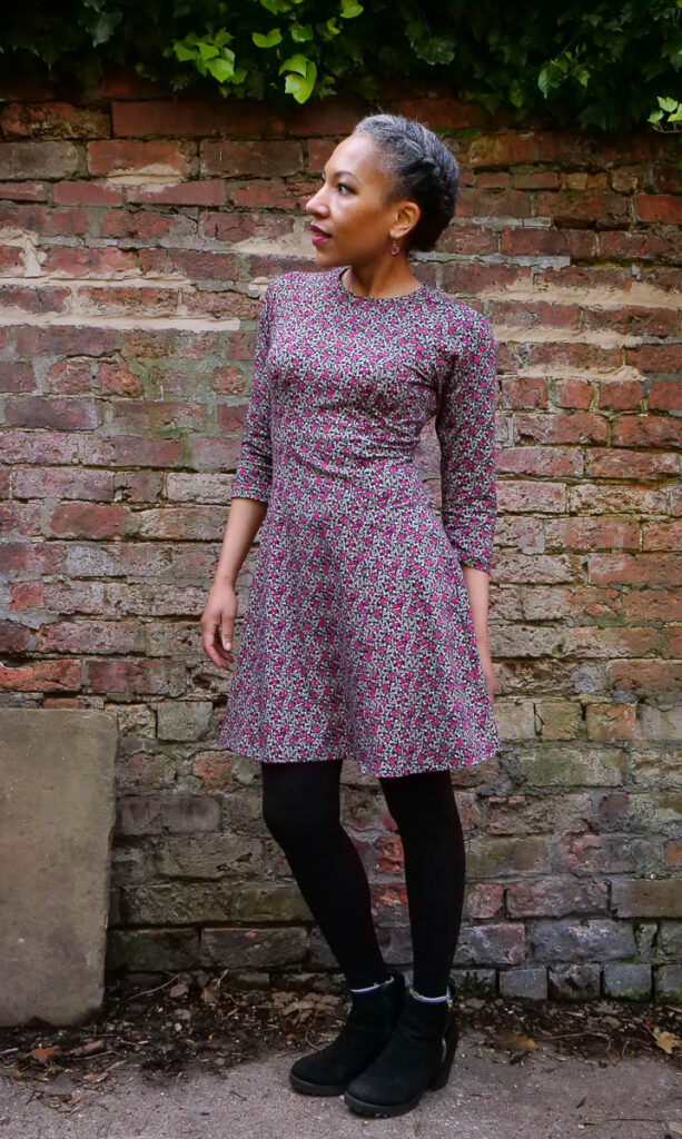 McCalls M7349 Pattern Review | Saturday Night Stitch - a sewing blog. Skater dress sewing pattern. How to style a skater dress.