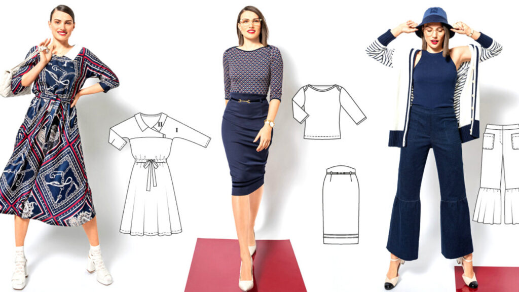 Burdastyle 9/2021 Line Drawings - Pencil skirt sewing patterns