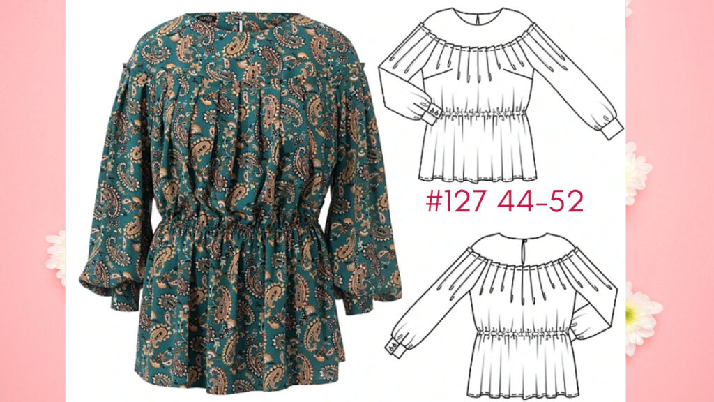 Burda 10/2021 #127 - plus size sewing pattern boho top