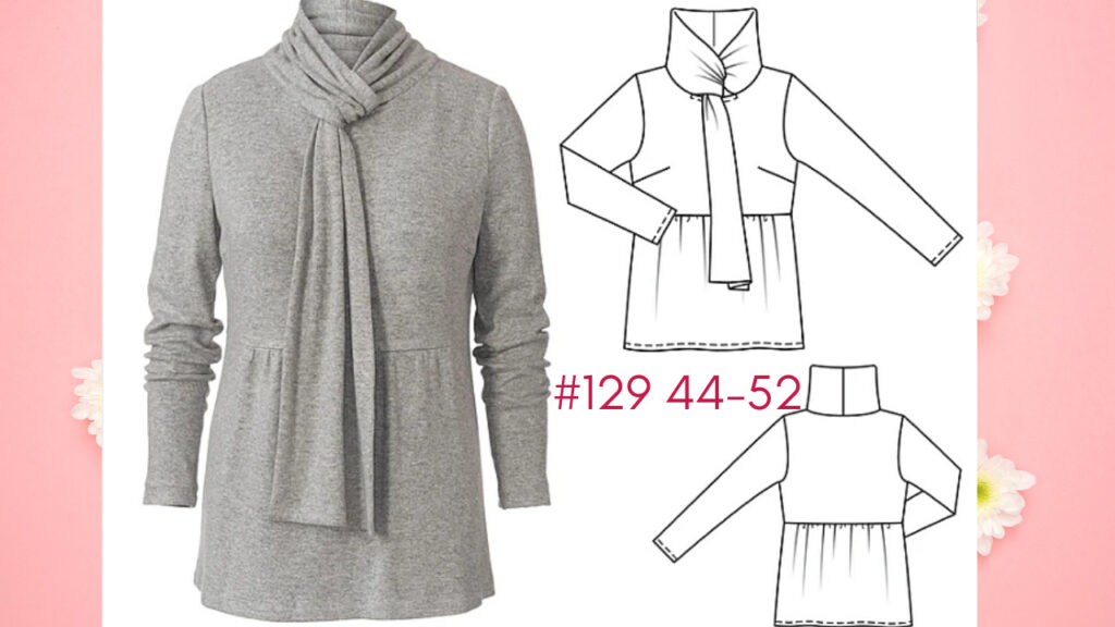Burda 10/2021 #129 - plus size sewing pattern tops