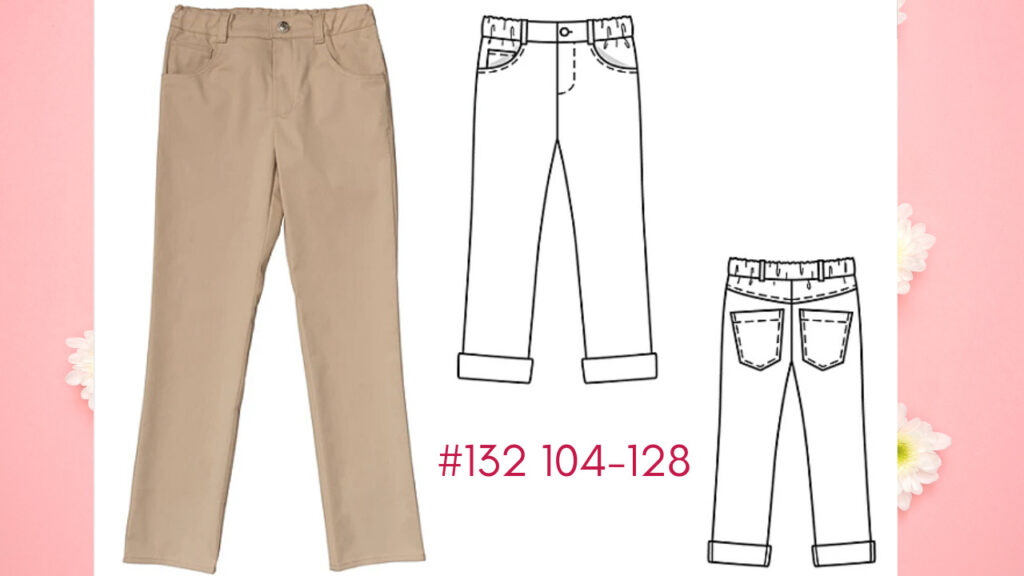 Burda 10/2021 #132 boy chinos sewing pattern