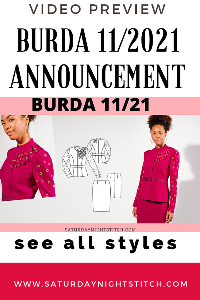 Burda Germany 11/2021 Line Drawings Preview - saturday night stitch a sewing blog