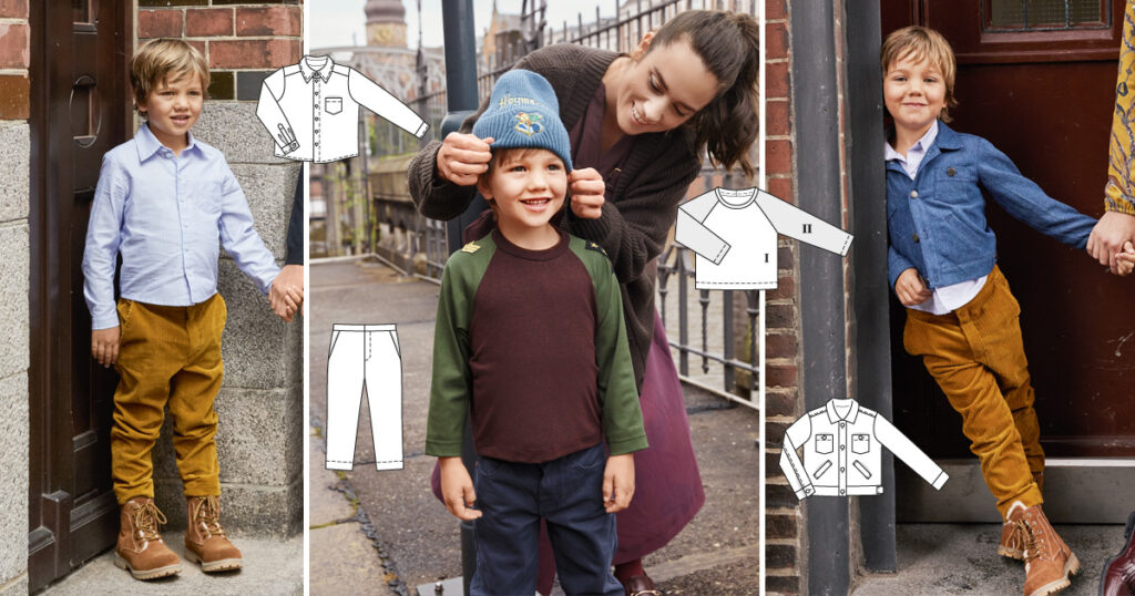 Burdastyle 1/2022 Line Drawings - Burda Kids boys sewing patterns