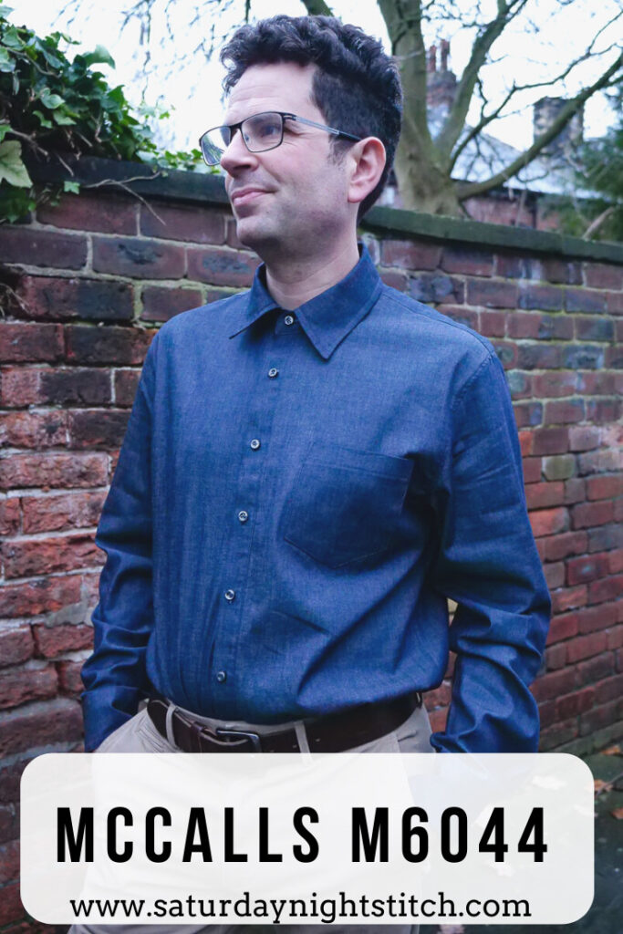 McCalls M6044 Mens Shirt Sewing Pattern in Chambray - saturday night stitch - a UK sewing blog