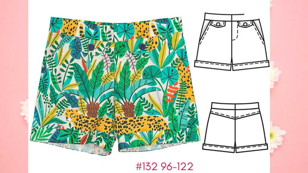 Burda 6/2022 #132  Boys Shorts sewing pattern